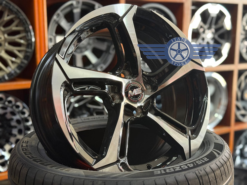 4 Rines 16 Deportivos 4-100 Beat Spark Sonic Aveo Vw Versa Machine Black