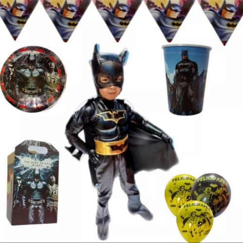 Disfraz De Batman Paq Articulos Fiesta Temática 40 Niños