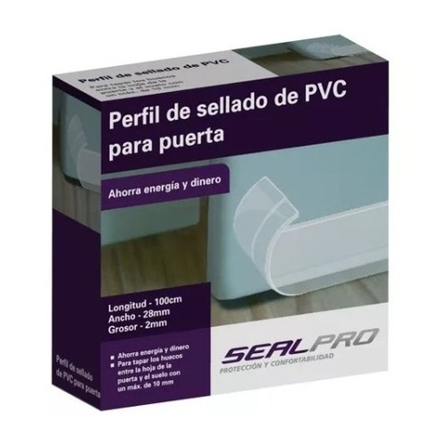 Zocalo Burlete Pvc Sellado Puerta Adhesivo 28mm Estético Dep