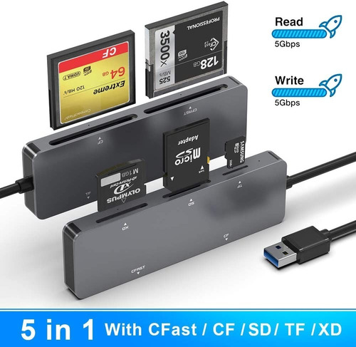 Multi Lector De Memoria C-fast  5 En 1 Usb 3.0