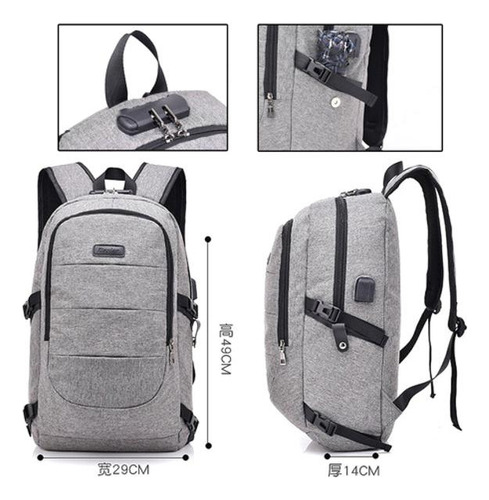 Mochila Para Hombre Con Carga Usb, Mochila De Viaje De Gran