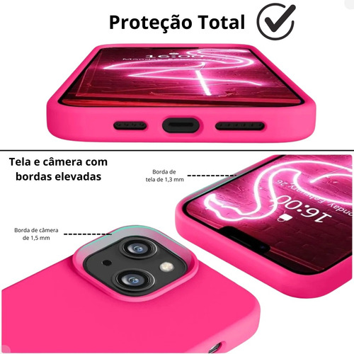 Capa Capinha Silicone Case Aveludada Compatível iPhone 13pro