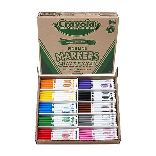 Marcadores Lavables Crayola Classpack (200 Uds.)