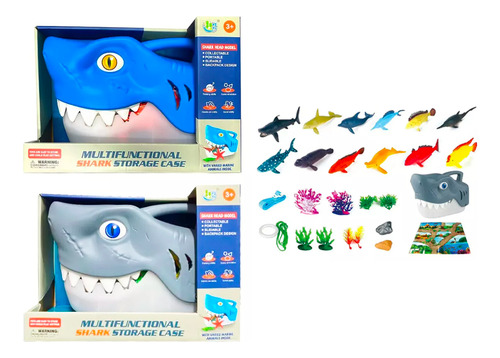 Set De Muñecos Cabeza De Tiburon Figuras Accesorios Niños