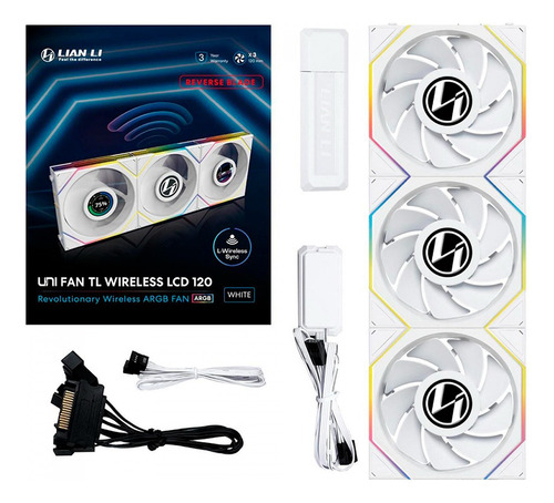 Fan Gamer Lian Li Uni Fan Tl Wireless Lcd Reverse Branco Led Argb