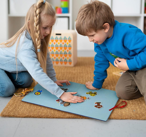 Tablero De Fieltro Plegable Para Niños 56x33cm Uso En Clases