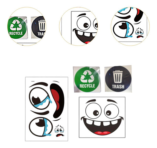 4 Piezas De Basura De Basura Calcomanías Basura Y Reciclaje