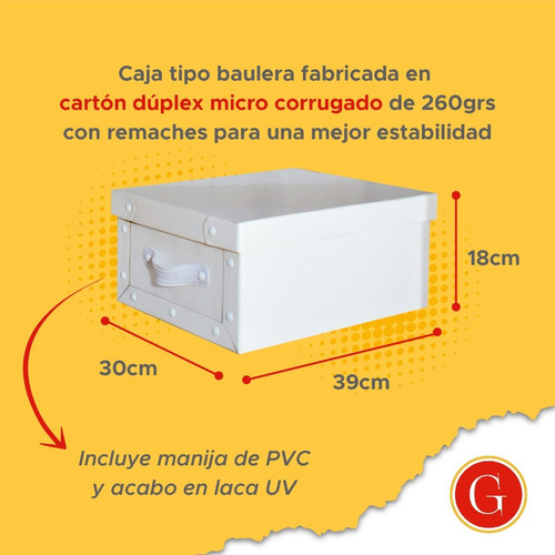 Imagen 2 de 5 de Caja Baulera A Lunares Organizadora Mediana 39x30x18cm
