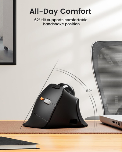Ratón Trackball Vertical Inalámbrico Ergonómico Bluetooth