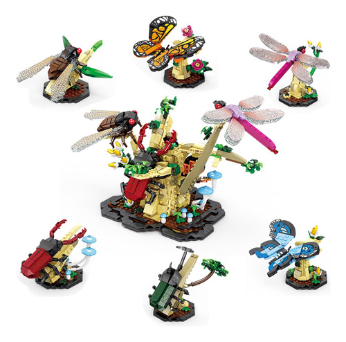 Juego De Construcción 6 En 1 De Flores E Insectos