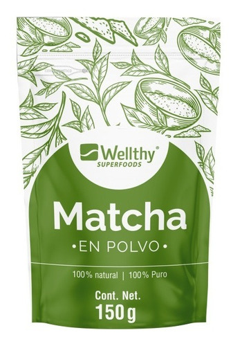 Wellthy Matcha Natural Y Puro En Polvo 150g