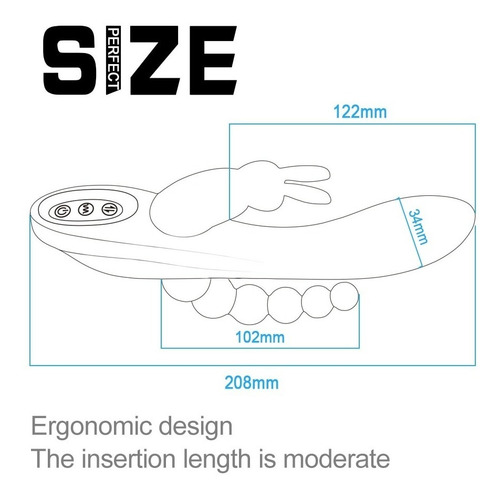 Vibrador Consolador Dildo Triple 3 En 1 Resistente Al Agua