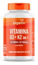 Comprar Vitamina D3 2000ui + K2 Mk-7 100mcg, 120 Cápsulas, Bigens Sabor Neutro