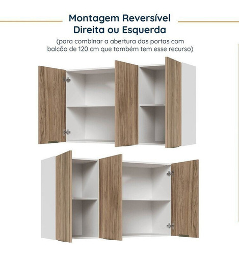 Cozinha Modulada 8 Peças Sem Tampo Sem Rodapé 4 Ghwt