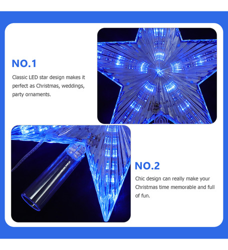 Christmas Tree Star Topper Light Led Treetop Star Ornament H