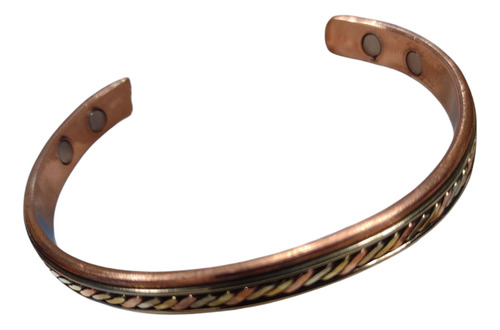 Pulsera Cobre Macizo De La India Magnética ( 4 Imánes) Cobre 7 Cm 7 Cm