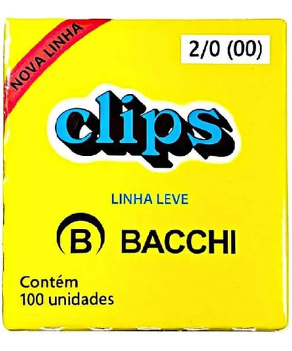 3 Cx Clips De Papel Galvanizado 2/0 Caixa C/ 100 Un - Bacchi