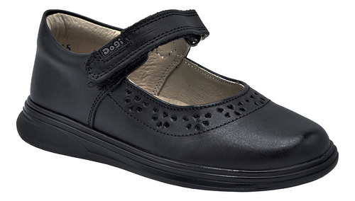 Zapato Nia Dogi 7010 Piel Negro Escolar Con Arco 18 Al 21.5 