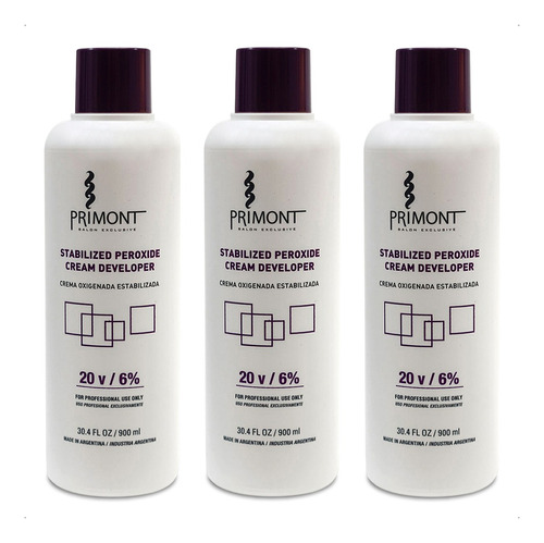 Primont Kit 3u Crema Oxigenada Estabilizada 20 Vol. 900ml