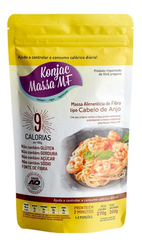 Macarrão De Konjac Cabelo De Anjo Konjac Massa Mf Sachê 200g