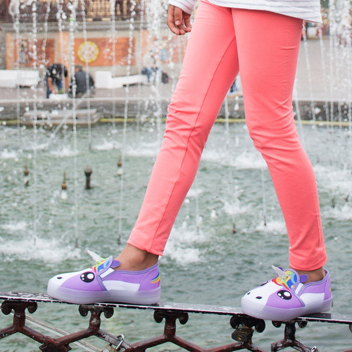 Imagen 5 de 10 de Tenis Led Luminoso Niña Unicornio, Envío Gratis Inmediato