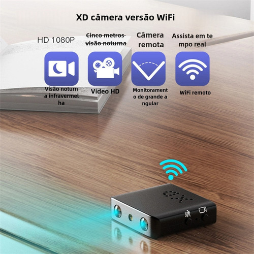. Mini Câmera Espiã Wi-fi 1080p Com Movimento De Visão