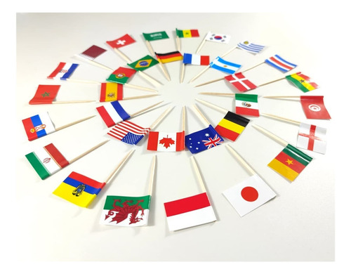 Bandera De Palillo Dientes De La Copa Del Mundo 100 Piezas
