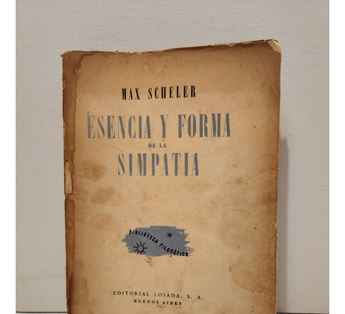 Libro Esencia Y Forma De La Simpatia Max Scheler