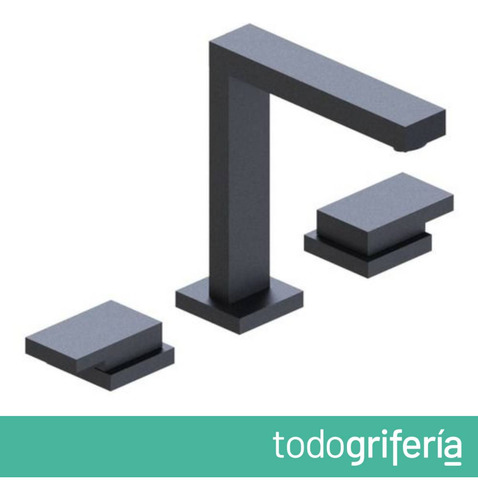Combo Griferias Hidromet Block Plane Negro Lavatorio Y Bidet