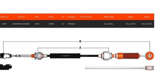 Chicote Dodge Attitude Transmisión Estándar Selector