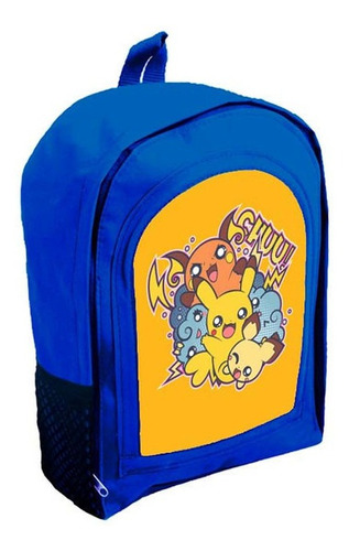 Mochila Azul Infantil  Nena Nene Pikachu Tt95