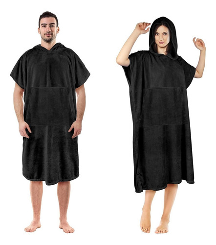 Y Poncho De Surf Con Capucha, Bata De Baño Mujer Y Hombre .