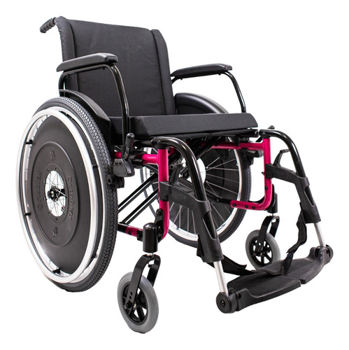 Cadeira De Rodas Avd Alumínio Pés Fixos 38cm Rosa Pink