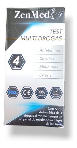 Test Multi-drogas 4 Sustancias 99% Exactitud