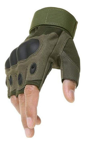 Guantes Antideslizantes Tácticos Moto Corto Nudillos Verde