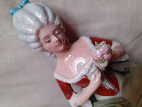 Muñeca De Porcelana Antigua Figurita De Vestir (Usado)