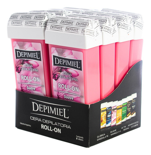 Depimiel X 8 Cera Depilatoria Roll On Descartable Suave 100g