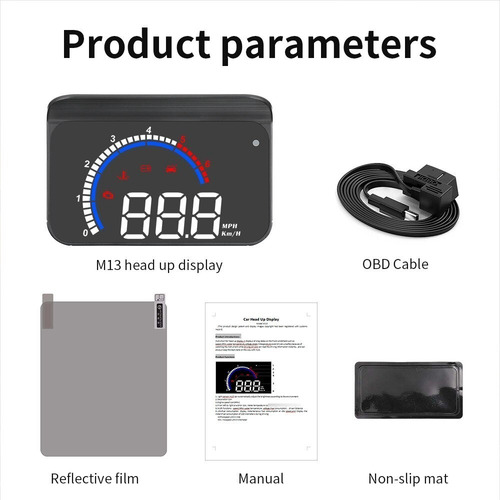 Velocimetro Projetor Digital Hud Carro Parabrisa Obd M13