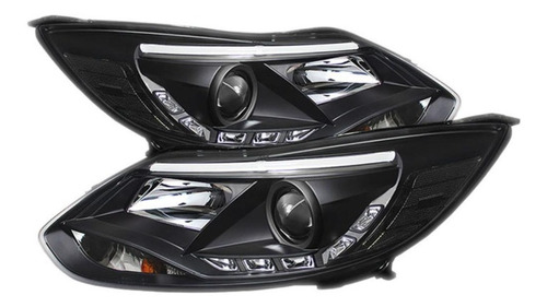 Farol Sonar Função Led Ford Focus 2014 A 2015 Máscara Negra