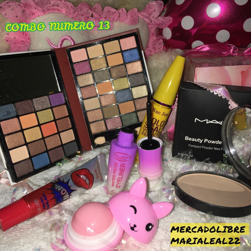 Combo Maquillaje Base Labial Polvo Regalo Dia De La Madre