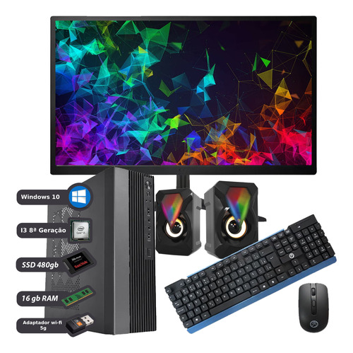 Mini Computador Pc Cpu Intel I5 7a Ger 16gb Ssd 480gb Win10