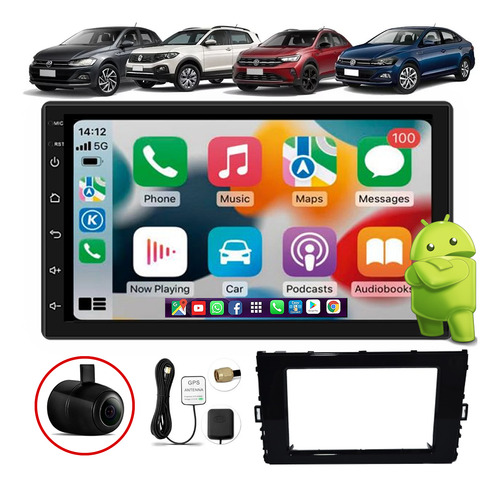 Central Multimidia Vw Tcross Android Auto Car Play Gps 9 Pol