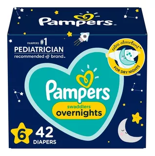 Pampers Overnight - Pañales Etapa 6, 42 Piezas. Para Bebés