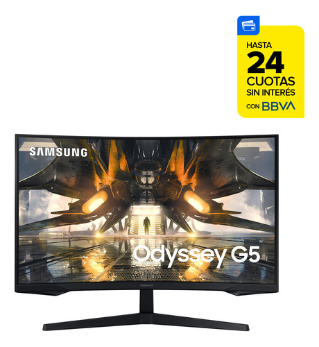 Monitor Gaming Odyssey G5 De 32 . Qhd, 165hz, 1ms Color Black