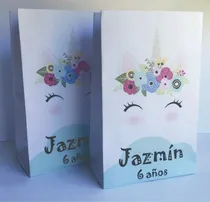 Comprar Bolsitas Golosineras Papel X 30 Unicornio Personalizadas