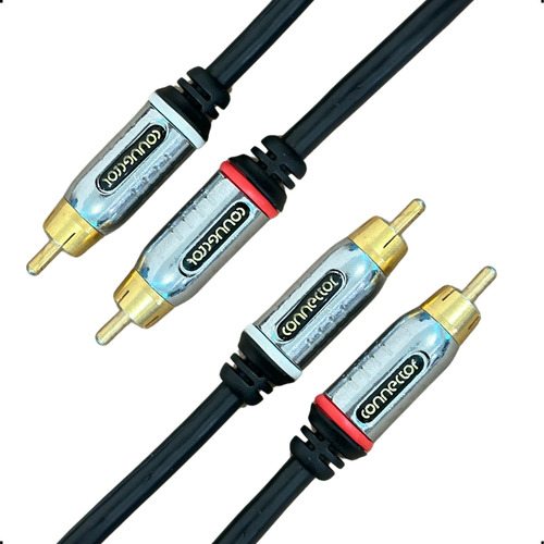Cabo Rca 5 Metros 2x2 Áudio Estéreo Conectores Banhados Ouro