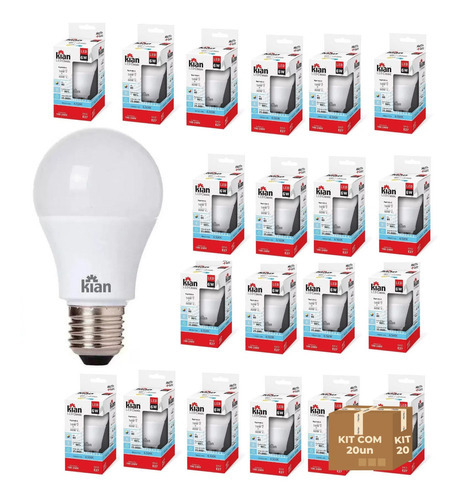 Kit 20 Lâmpadas Led Kian 6w 6500k Cor da luz 6500k Branco Frio 110V/220V