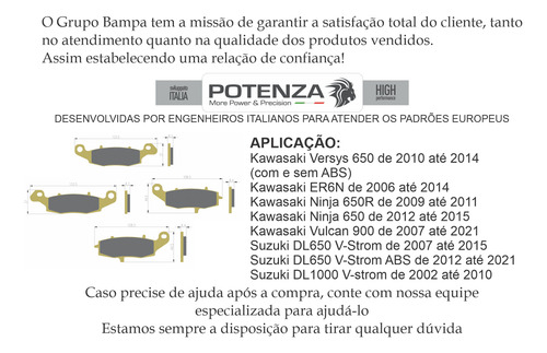 Kit Pastilha Diant Potenza Dl650 Dl1000 V-strom 229gt+231gt