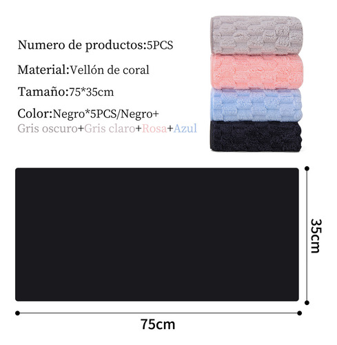 5pcs Toalla De Manos Microfibra 75x35cm Color 5 Colores Terciopelo De Nube Venta De Toalla Al Mayoreo Economicas Toalla Para Baño