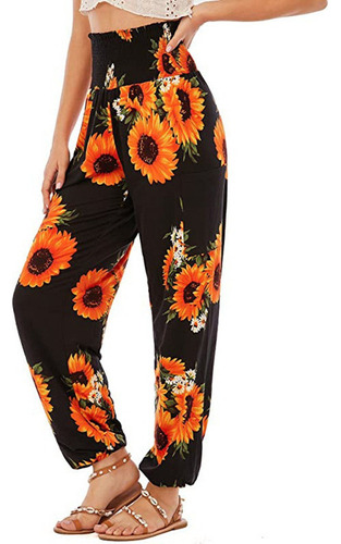 Pantalones Bohemios Hippie Divididos Para Mujer Con Pierna